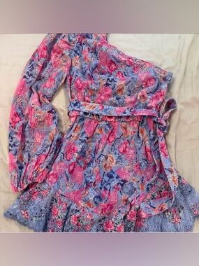 Hemant & Nandita Floral One-Shoulder Dress
